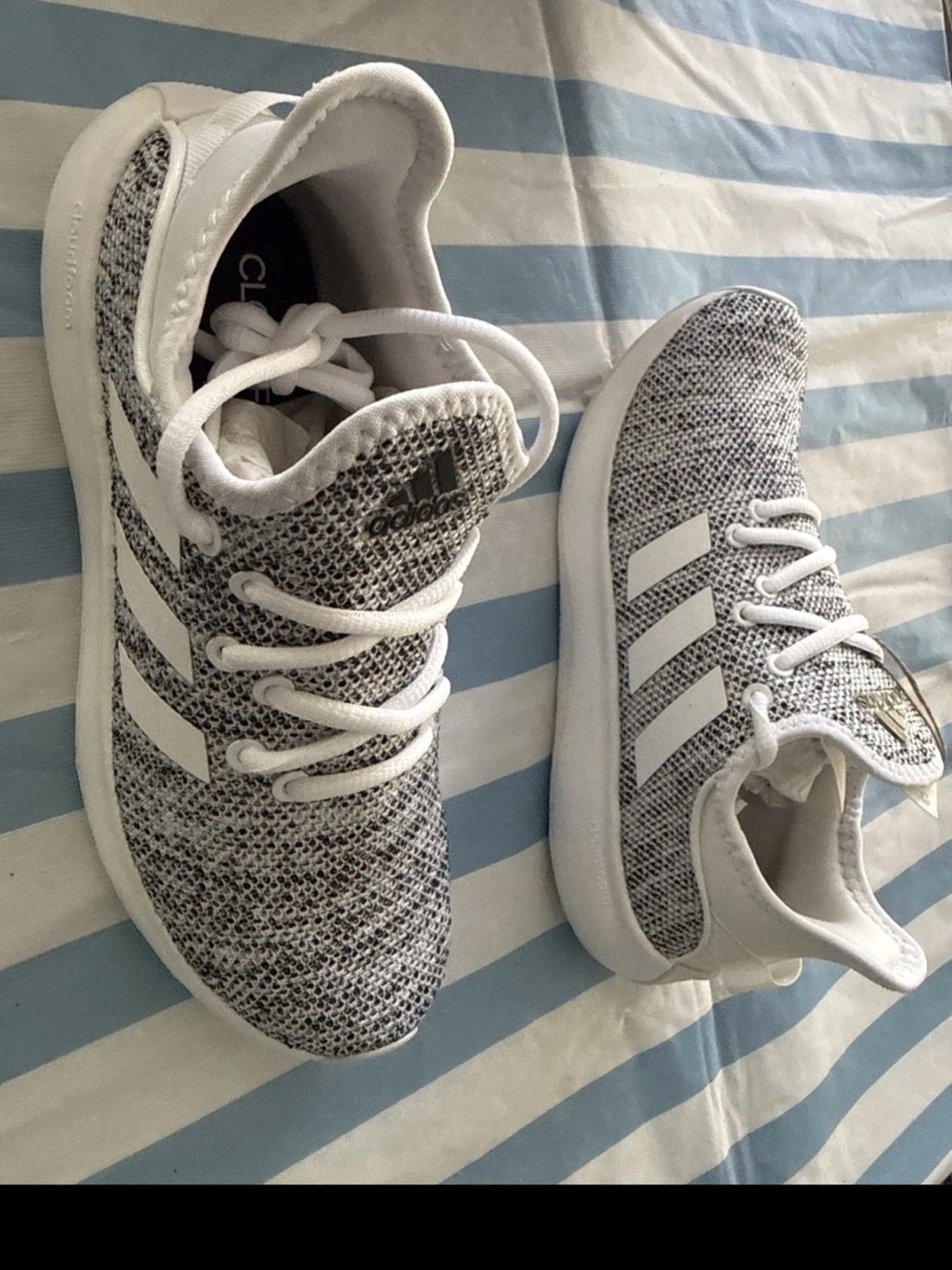 Adidas Cloudfoam Pure SPW Grey White Sneakers Womens Size 5.5 IF3393